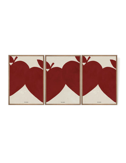 Magique in a Red row of three-Art Print-A3-Mahogany-Hôtel Magique