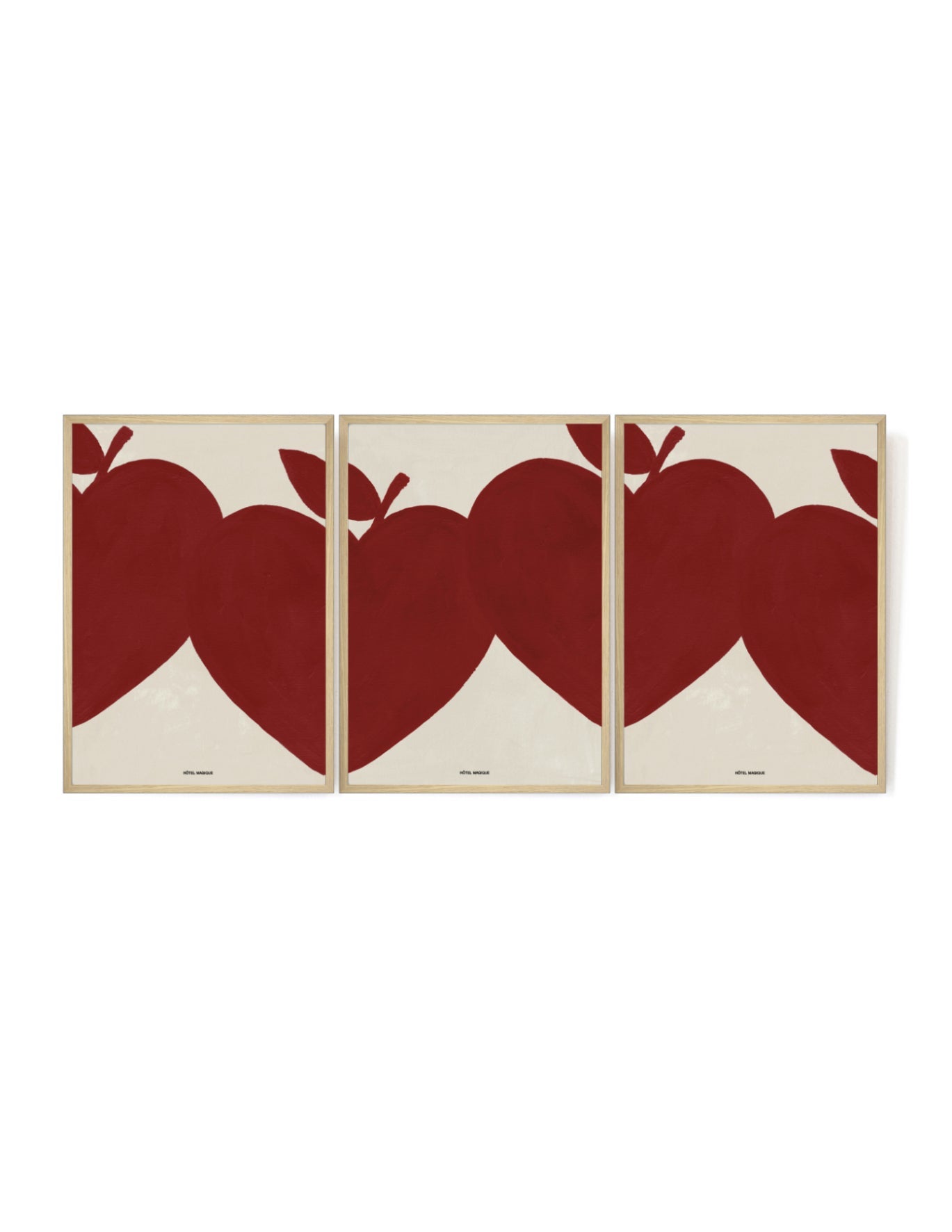 Magique in a Red row of three-Art Print-A3-Oak-Hôtel Magique