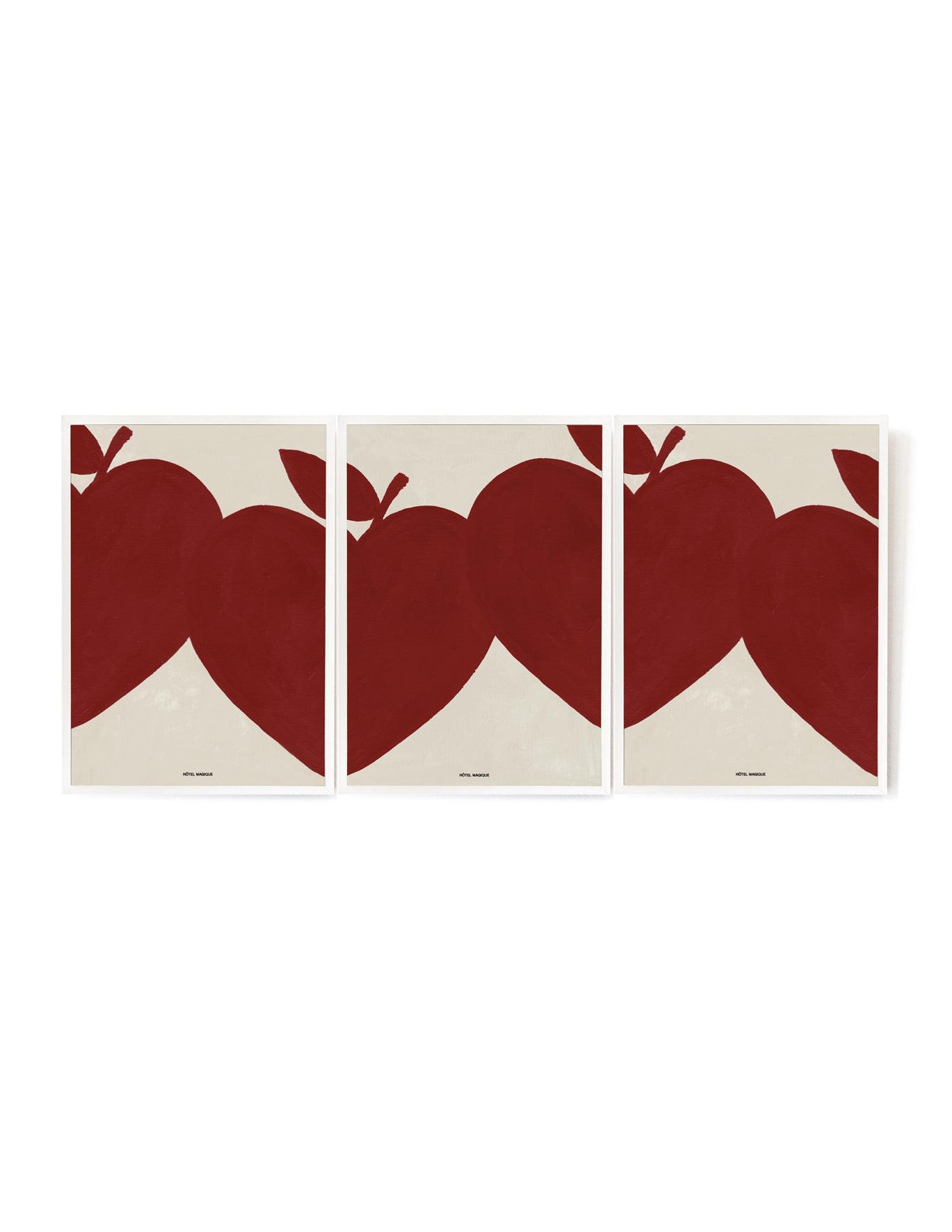 Magique in a Red row of three-Art Print-A3-White-Hôtel Magique