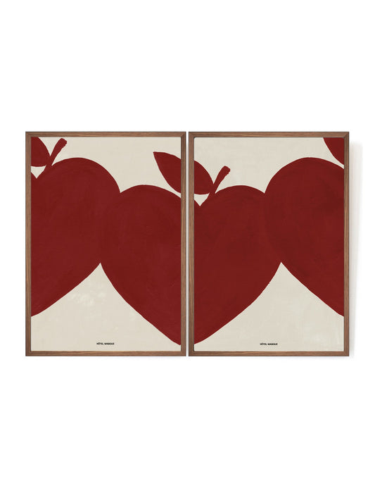 Magique in a Red row of two-Art Print-A3-Mahogany-Hôtel Magique