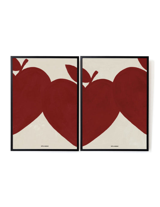 Magique in a Red row of two-Art Print-A3-Unframed-Hôtel Magique