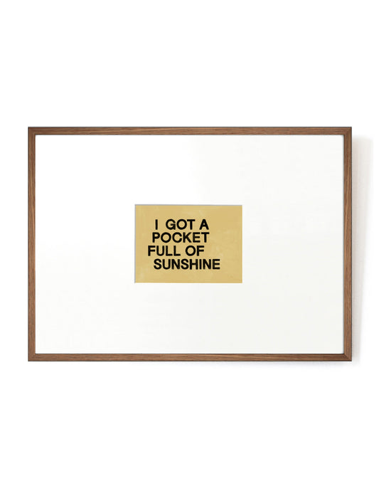 Pocket full of Sunshine card artwork framed-Mahogany-Hôtel Magique