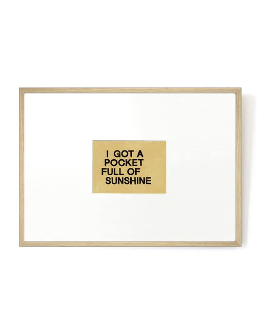 Pocket full of Sunshine card artwork framed-Oak-Hôtel Magique