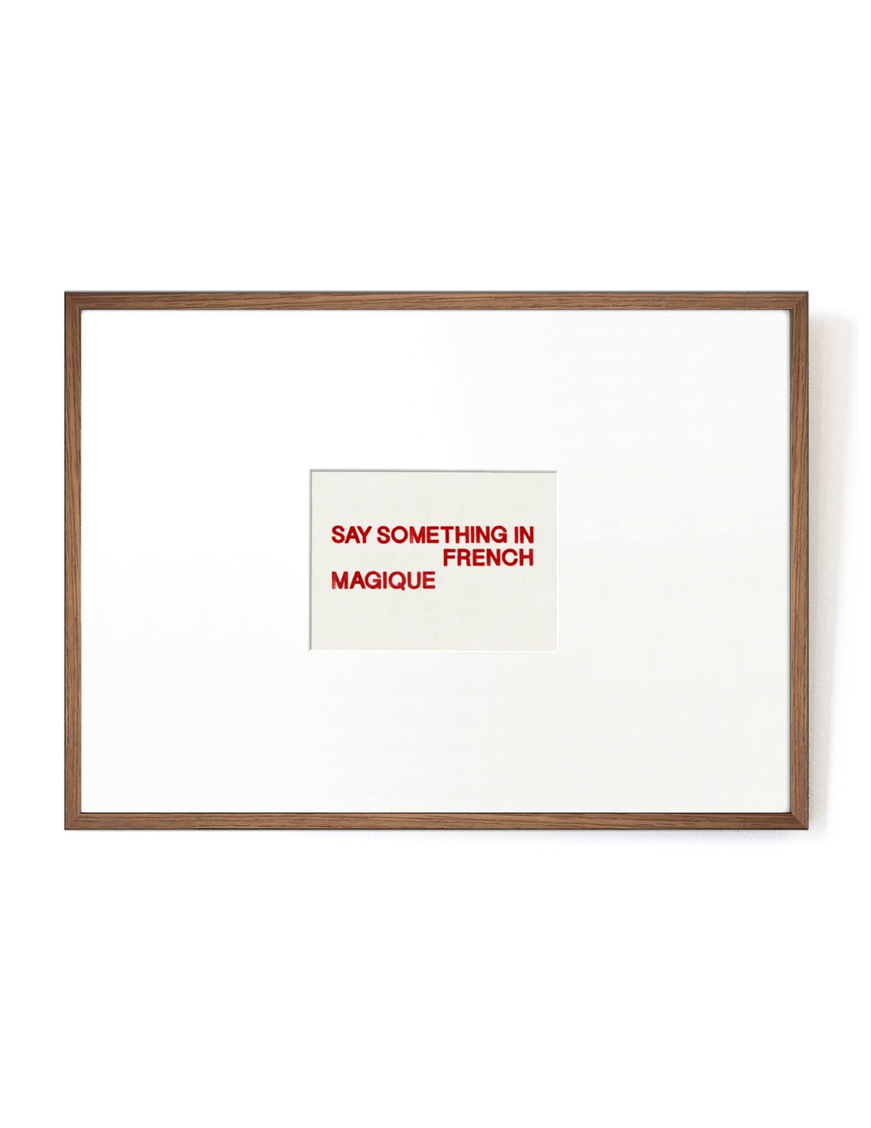 Something French card artwork framed-FRAME MAHOGANY-Hôtel Magique