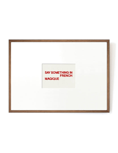 Something French card artwork framed-FRAME MAHOGANY-Hôtel Magique