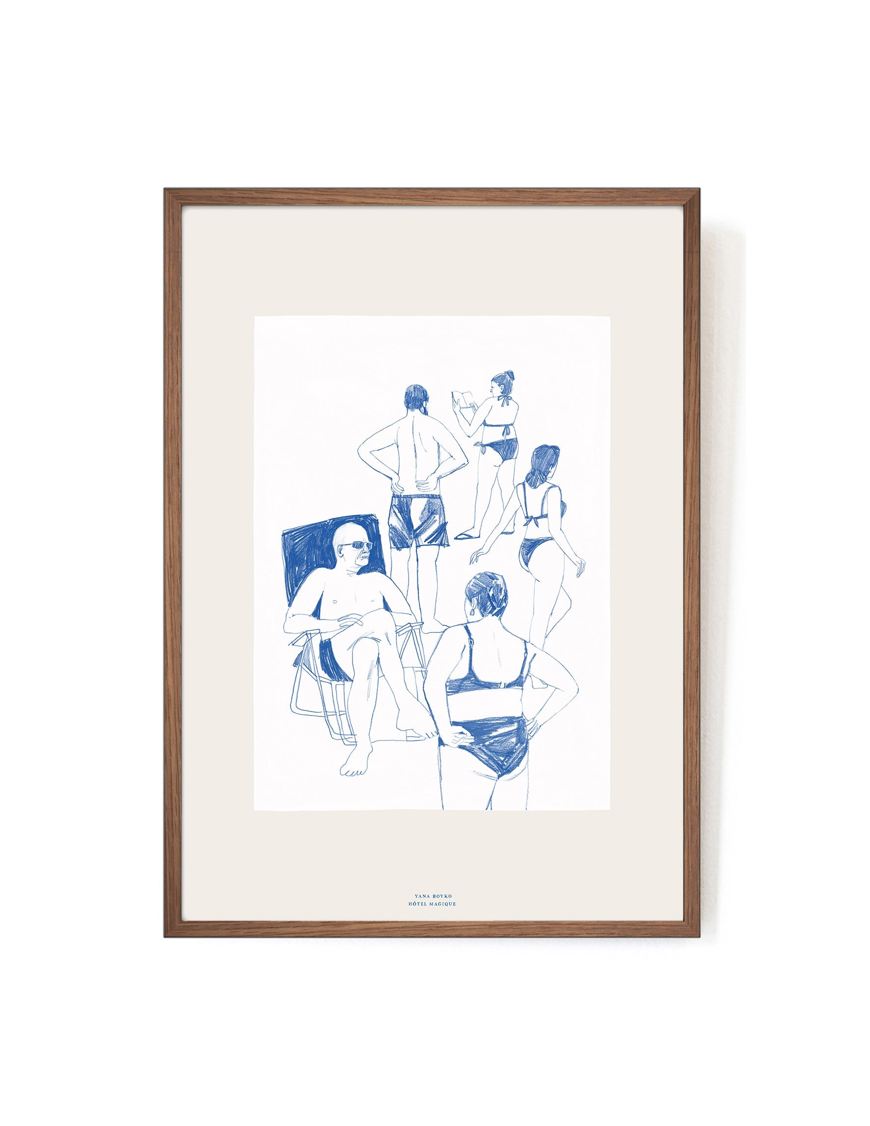 The Beach by Yana Boyko-Art Print-A3-Mahogany-Hôtel Magique