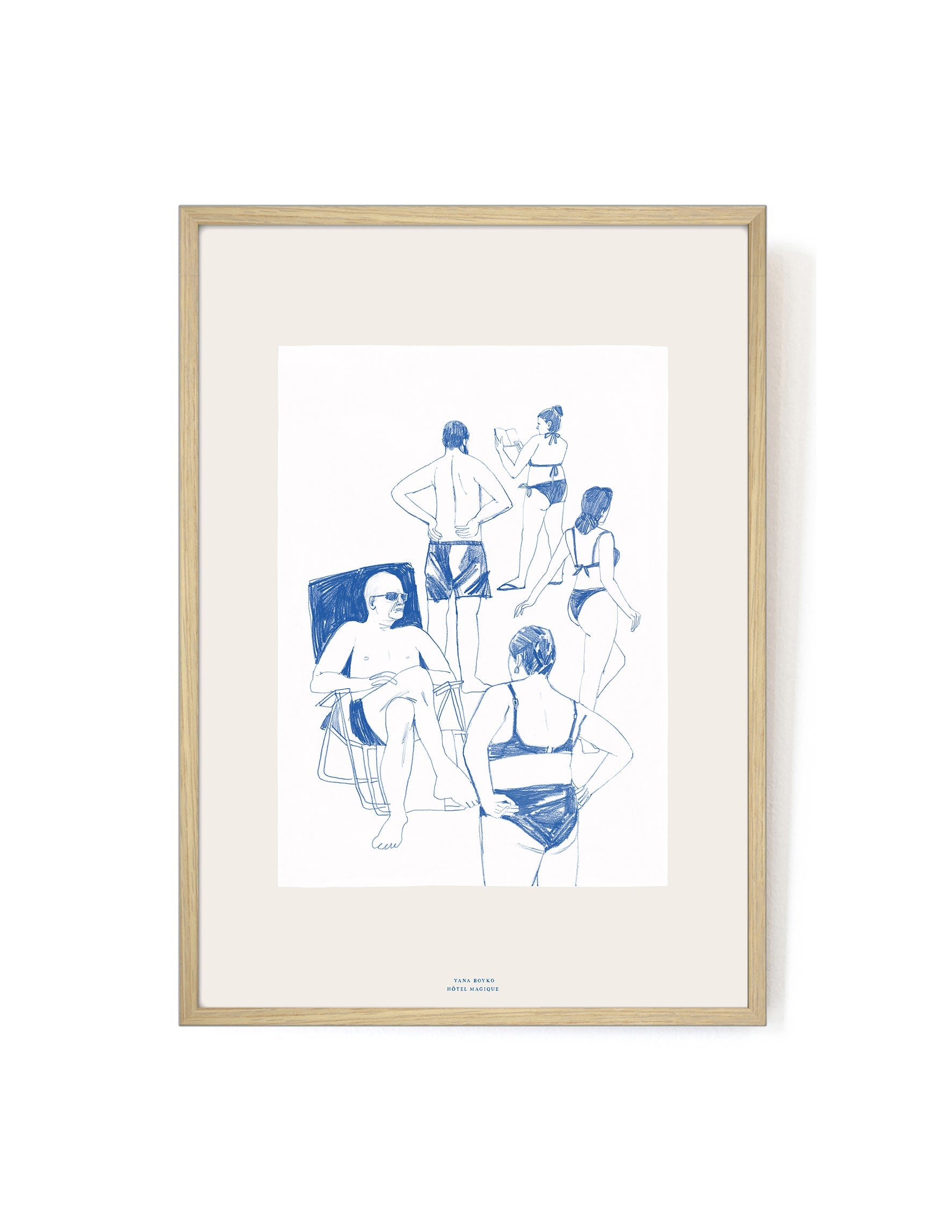 The Beach by Yana Boyko-Art Print-A3-Oak-Hôtel Magique