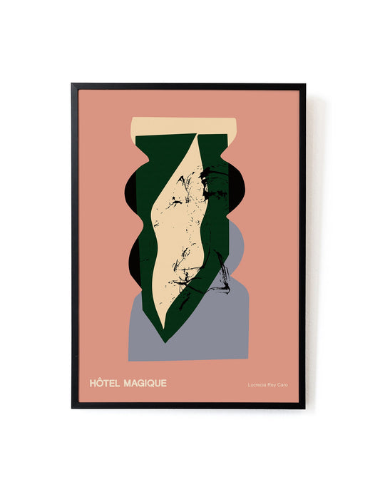 Vase by Lucrecia Rey Caro-Art Print-A3-Black-Hôtel Magique