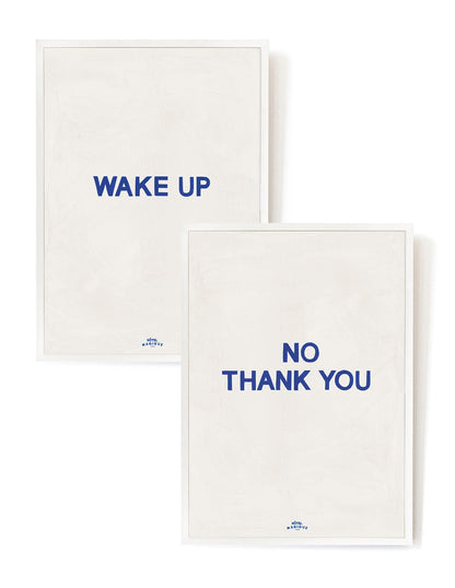 Wake up - No, thank you. The blue set-A3-White-Hôtel Magique