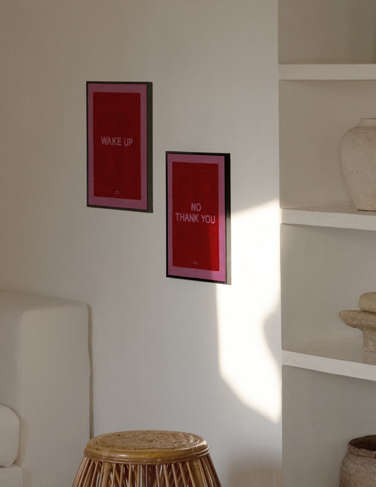 Wake up - No thank you. The pink set-Art Print-A4-Unframed-Hôtel Magique