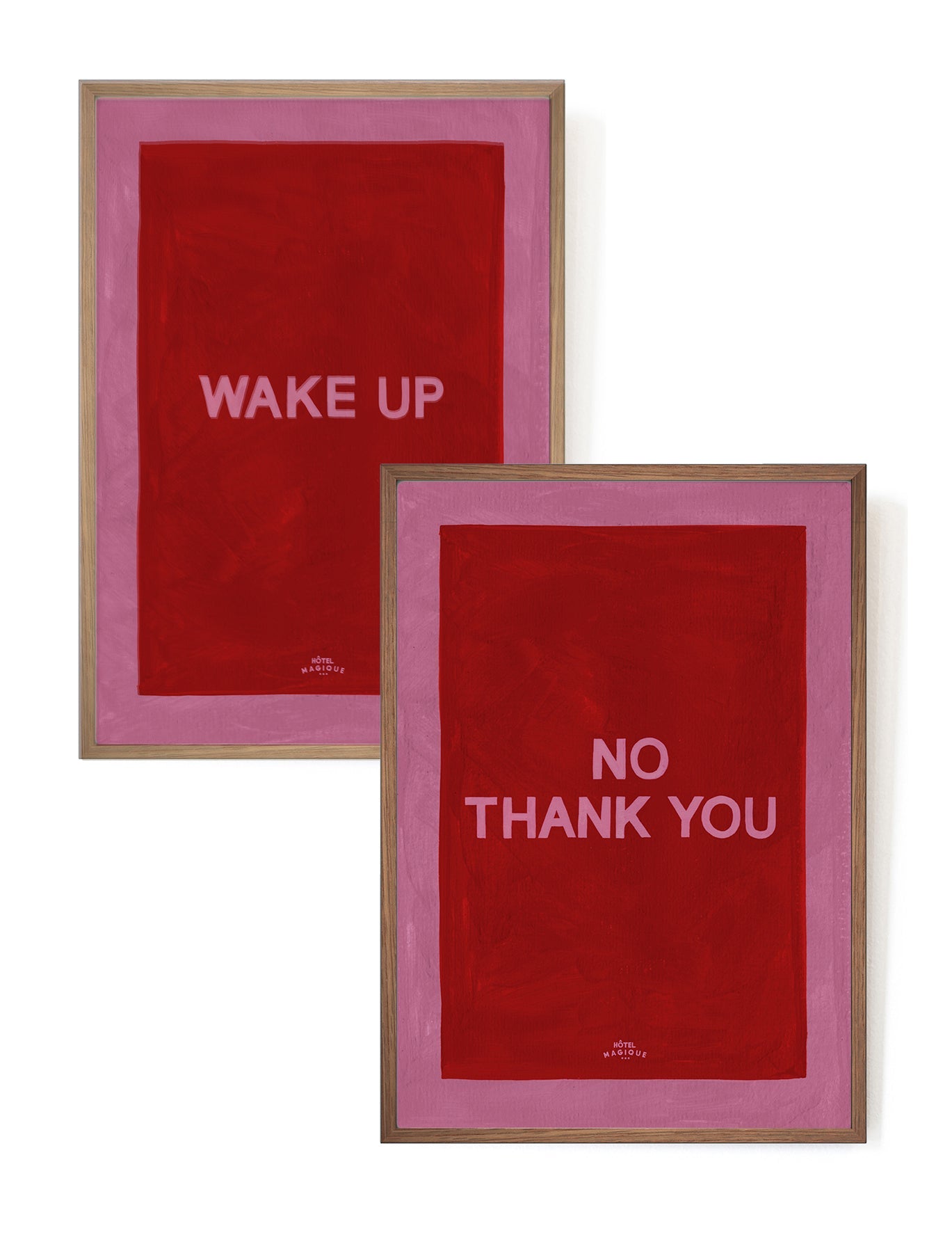 Wake up - No thank you. The pink set-Art Print-A3-Mahogany-Hôtel Magique