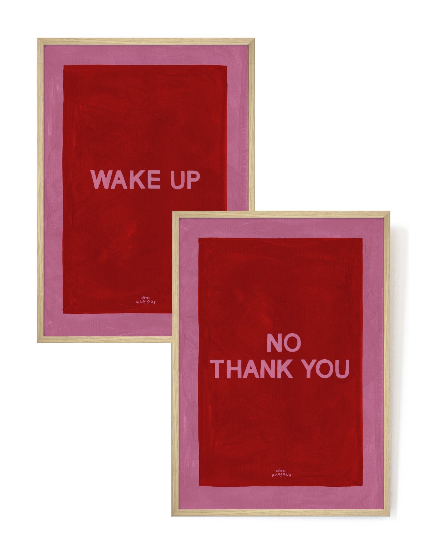 Wake up - No thank you. The pink set-Art Print-A3-Oak-Hôtel Magique