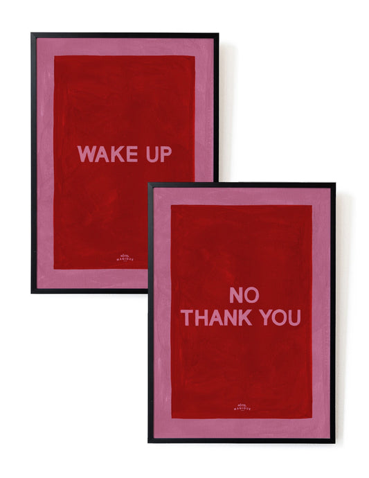 Wake up - No thank you. The pink set-Art Print-Hôtel-Magique